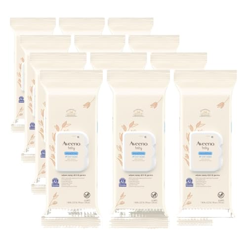Aveeno Baby Sensitive All Over Wipes, Fragrance Free, 64 Count (Pack of 12)
