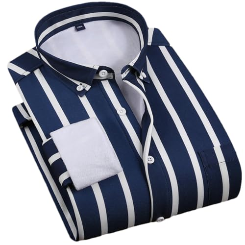 Chemise d'hiver homme doublée polaire chaude et extensible