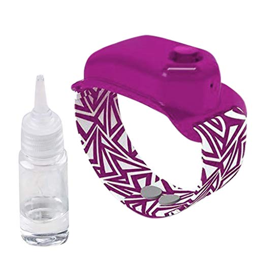 Jiangmei 2020 Latest Wristband Hand Sanitizer Dispenser Bracelet with Color Printed,Convenient Silicone Liquid Storage for Travel,Refillable Lotion Gel Holder with Squeeze Bottle for Instant Clean