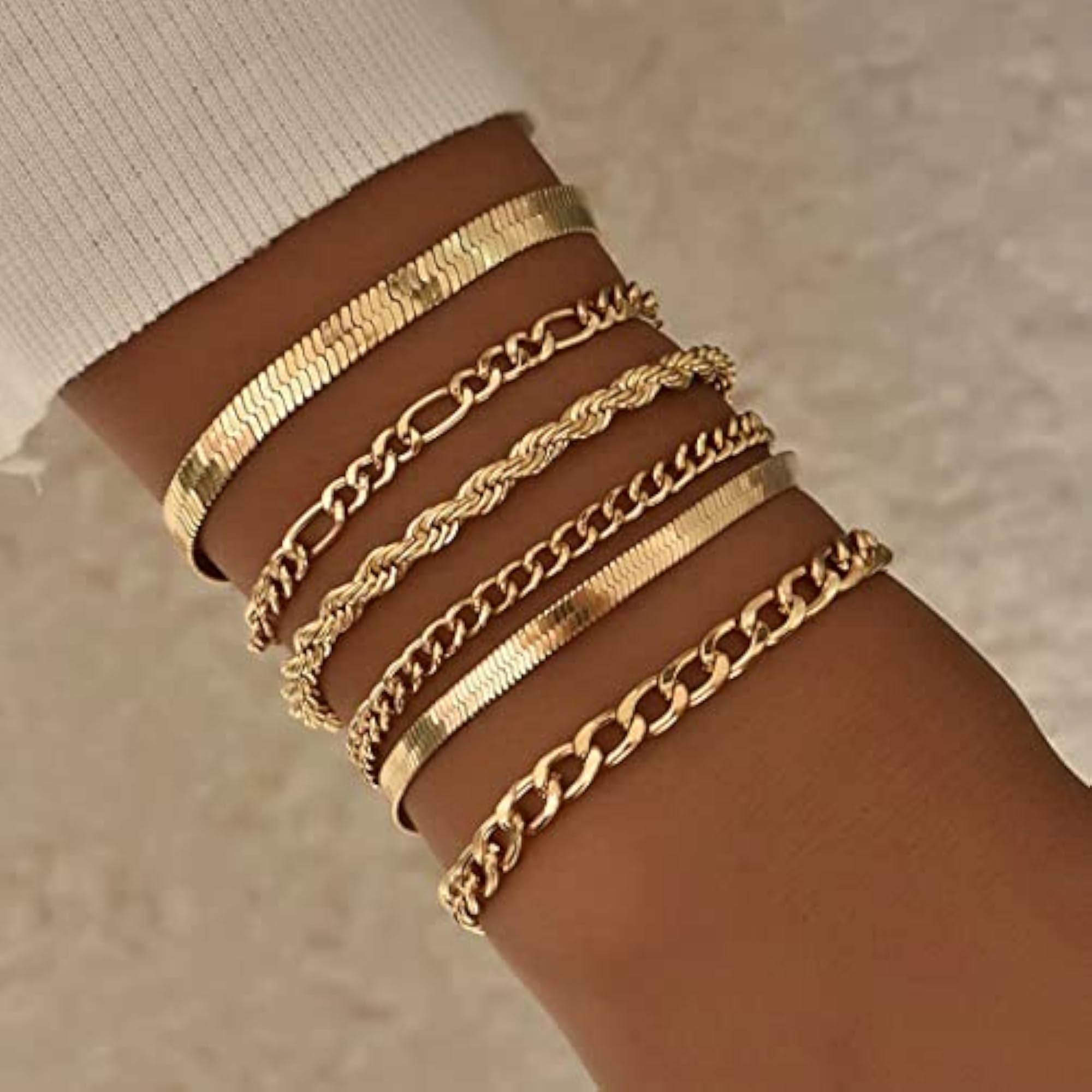 6 Wraparound Bracelets Set, Boho Chic Jewelry