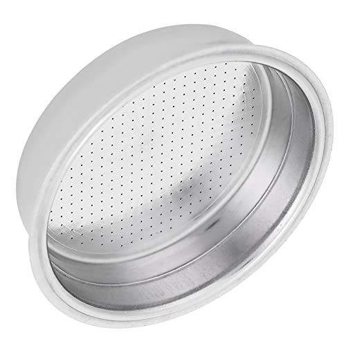 ERYUE Taza Individual, Filtro de café de Acero Inoxidable de Doble Capa, Cesta de Filtro Presurizado con Filtro Ultrafino, para el Hogar, Tienda de té con Leche, Bar, Cafetería (Porción individual)