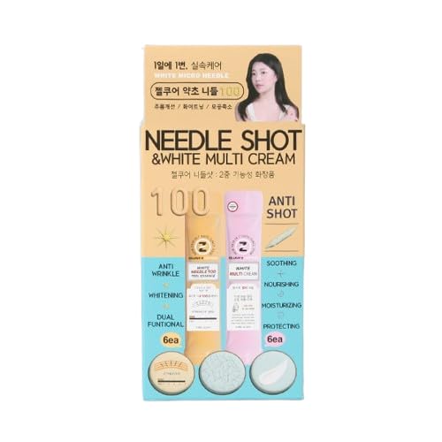 Zellkur Needle Shot 100 & White Multi Cream Set – Micro-Needle Peeling Essence (6p)+ Multi-Cream (6p) for Anti-Wrinkle, Whitening, Soothing, Nourishing & Moisturizing Korean Skincare, 12 pcs, 2ml each-image-34