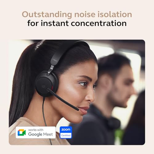 Image of Jabra Evolve2 40 SE (2026 Version) Wired Mono Noise-Cancelling Headset - Features 3-Microphone Call Technology and USB-C /A Cable - UC, All Platforms - Black