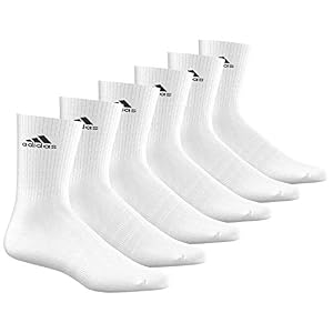 adidas Unisex Socken 3-Streifen Crew, 6er-Pack, white, Gr. 43-46, AA2294
