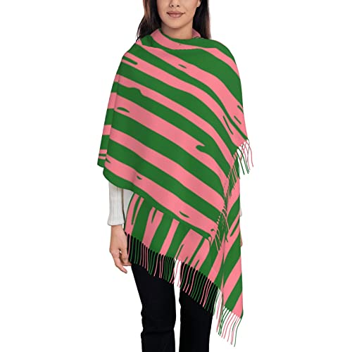 MAKOO AKA Scarf Sorority Winter Pashmina Shawl Wrap with Fringed Edges for Women, Warm & Soft, Gift Ready-70X28 Inches4