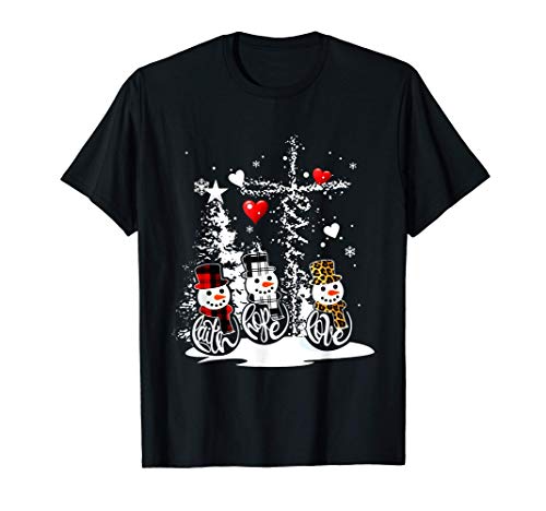 Jesus Christmas Season Faith Love Snowman Christian T-Shirt