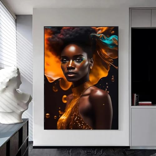 Toile coiffure femme africaine KEBIA, impression HD élégante 80x110 pour décoration salon