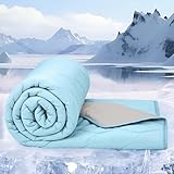 ZAKAPAWS Cooling Blanket for Dogs - Q-MAX>0.4 Waterproof Pet Throw Blanket Bed Cover, Non-Slip Dog Blankets for Couch Protector, Washable Furniture Cover for Summer, Blue,30x40