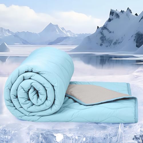 ZAKAPAWS Cooling Blanket for Dogs - Q-MAX>0.4 Waterproof Pet Throw Blanket Bed Cover, Non-Slip Dog Blankets for Couch Protector, Washable Furniture Cover for Summer, Blue,30x40