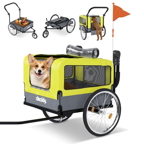 Deckly 4in1 Dog Bike Trailer - Dog Bicycle Trailer Attachment