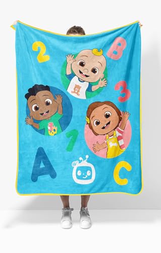 Sunny Side Up CoComelon Toddler Blanket 40x50 Inches Super Soft Cozy Plush Throw for Kids Travel Microfiber Fleece Machine Washable Breathable Lightweight for Daycare Nap Sofa Bed Camping