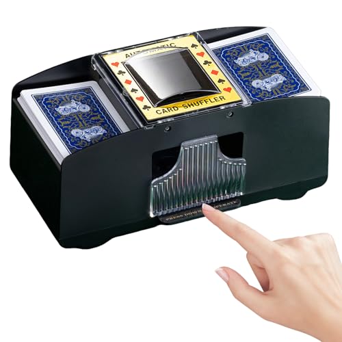 PZCC Mélangeur de Cartes Électronique, Mélangeur de Carte,Mélangeur de Carte Électronique,Trieur de Cartes, Mélangeur Automatique à 1 ou 2 Jeux de...