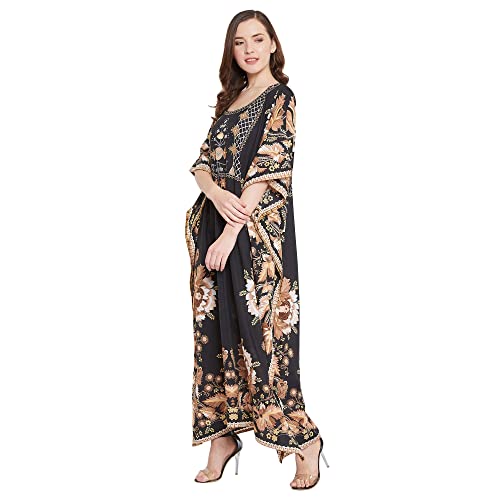 Oussum Women Kaftan Plus Size Polyester Summer Caftan Cover Ups Maxi House Dress3