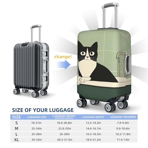 Black And White Cat In The Bathtub Elastic Travel Luggage Covers Dustproof Scratch-Resistant Suitcase Protector Fit 22-24 Inch4