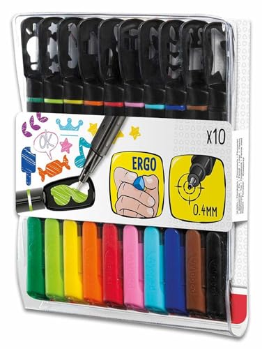 Feutres fins Maped Graph'Mania lot de 10 stylos de couleur
