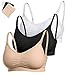 La Reve Wireless Nursing Bra | Full Coverage Seamless Bra for Breastfeeding, Medium, 3 Pcs/Pack-Black,  Nude,  White