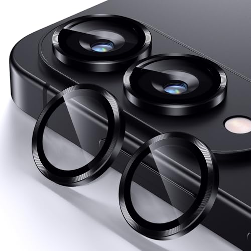 Korecase for Samsung Galaxy S25 Edge Camera Lens Protector, 9H Tempered Glass Anti Scratch Camera Screen Protector Film Shcokproof Metal Ring Lens Protector for Galaxy S25 Edge,Black