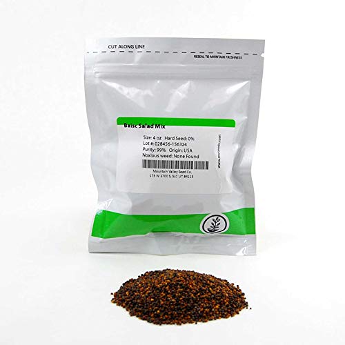 Bulk Salad Mix Microgreens Seeds – 4 Oz – Non-GMO Blend of Broccoli, Kale, Kohlrabi, Cabbage & Arugula – High-Germination for Indoor Micro Greens, Hydroponic Growing & Home Gardening