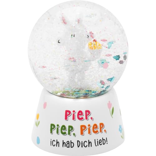 Sheepworld Traumkugel mit Motiv Piep | Schneekugel zum Schütteln, Höhe 6,5 cm, Polyresin, Glas | Geschenk Ostern, Osternest, Osterdeko | 70267