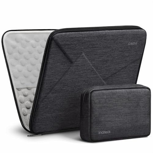 Housse Antichoc Inateck 13.3 Pouces pour MacBook Pro 14 M3 M2 M1 et MacBook Air Noir Gris