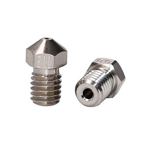1pc M6 Plated Copper Nozzle 0.8mm Non-Stick high Temperature Compatible with V6 hotend Titan aero extruder BLV MGN Cube 3D Printers use (0.8mm)