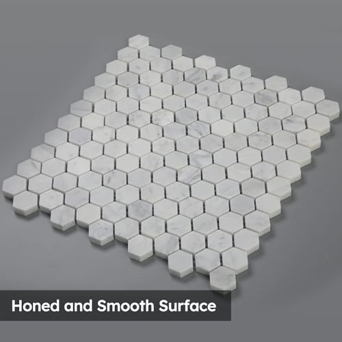 Carrelage de mosaïque en marbre blanc de Carrare Diflart hexagonal - 5