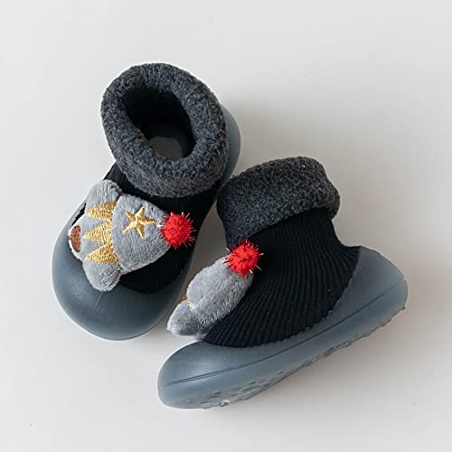 Toddler Girl Shoe Winter Baby Fleece Floor Shoes Baby Indoor Non Slip Soft Bottom Toddler Shoes Warm Plain Zipper Shoes2