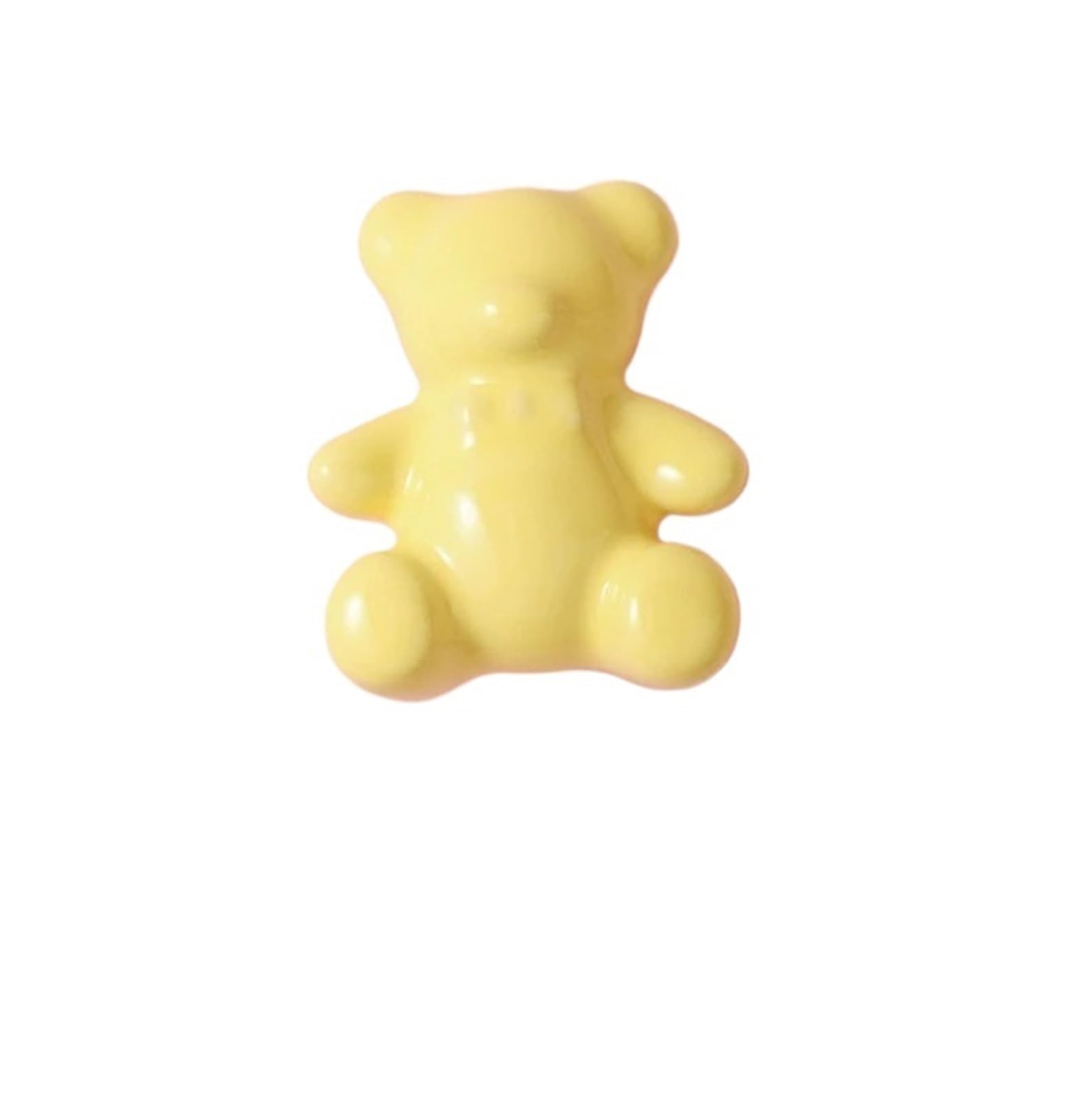 Kifsdlf Yellow Ceramic Cartoon Knob Bear Shaped Knobs Drawer Handles Cute Cabinet Pulls For Cupboard Wardrobes Furniture(Yellow)