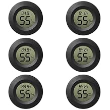 6-Pack Mini Hygrometer Thermometer Digital LCD Monitor Indoor/Outdoor Humidity Meter Gauge Temperature for Humidifiers Greenhouse Reptile FahrenheitF/ CelsiusC
