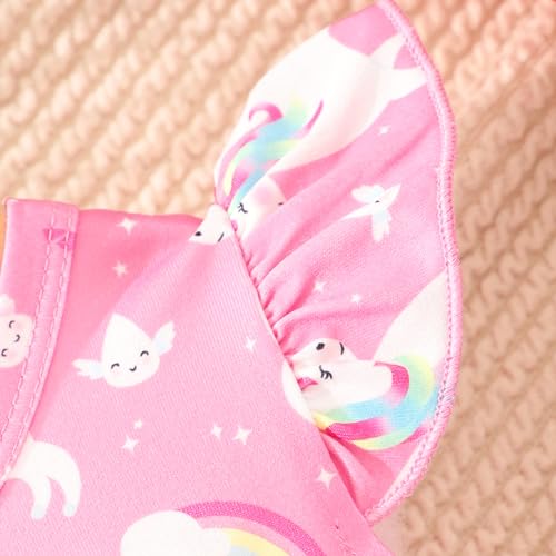 Image of Girls Summer Outfits Toddler Baby Girls Short Sets 2 Piece Clothing Set Flutter Sleeve Shirt and Short 2-7 Years
