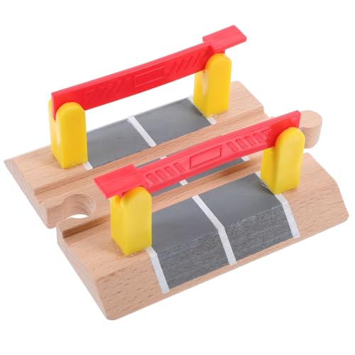 Abaodam Accesorios De Vías De Tren Entrenar Juguetes Modelo De Barricada para Juegos Juguete De Barricada Bloqueo De Carretera De Tren De Bricolaje Accesorios De Tren Fingir Modelo Madera