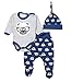 TupTam Baby Kleidung Set Body Strampelhose Mütze Bekleidungsset Jungen Mädchen, Farbe: Bärchen mit Brille Grau / Dunkelblau, Größe: 68