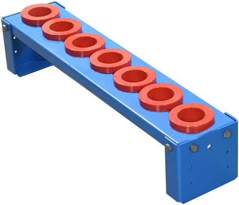Uratech CNC Tool holder rack | CAT50-BT50-DV50-NMTB50-ISO50 Taper | Cold rolled steel – 16 Gauge | Powder coated finish | Lista Blue color | 5 holders capacity | Made in USA