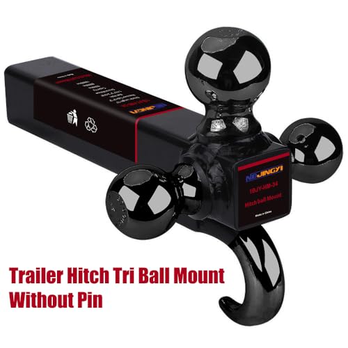 NBJINGYI 2" Trailer Hitch Tri Ball Mount with Black Plated Balls and Hook for Towing
| NBJINGYI 2" Trailer Hitch Tri Ball Mount Hook 1-7/8" Black Plated for Safe Towing
| NBJINGYI 2" Trailer Hitch Tri Ball Mount with 2", 2-5/16" Black Plated Balls a
