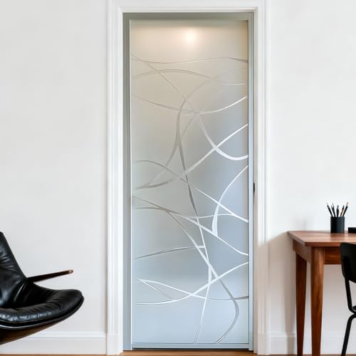 Nuxovilar Frosted Line Door Stickers Peel Stick PVC 30.3x78.7 in