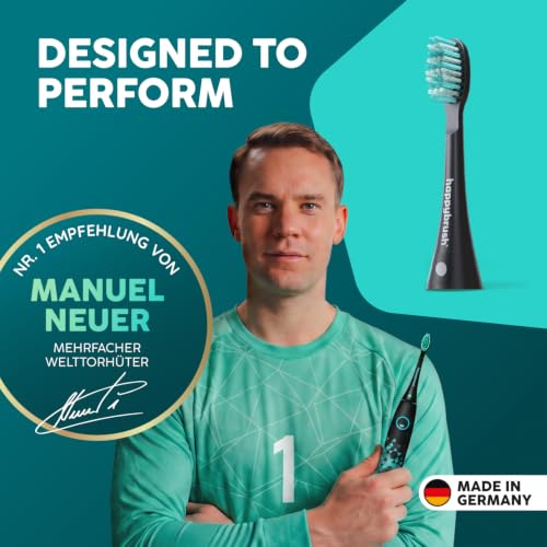 happybrush® Original Aufsteckbürsten für Eco VIBE 3 und Eco VIBE 3+ – Made in Germany – 9 Stück Vorteilspack – Schwarz/Mint – Ansicht 2