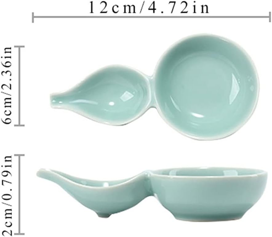 Snack Plate 6pcs Gourd Shape Seasoning Dishes Dipping Bowls Appetizer Plates for Sushi Soy Dipping Bowl Snack Dessert Serving Dishes for Kitchen Home(4.72 Inch) Snack Tray, 20010125