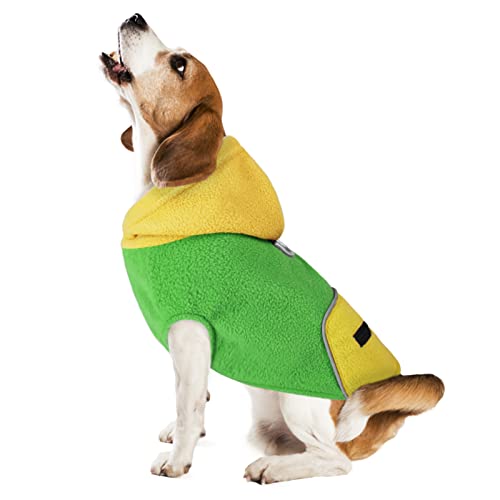 ASENKU Hunde Hoodie mit Reflektierenden Trägern Tasche, Weicher und Warmer Hundepullover mit D-Ring, Fleece Hundeweste & Jacke, Wintermantel für XS-XL Hunde Katzen Haustiere, Grün, Large Cover