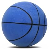KaRaDaStyle 静音 バスケットボール 7号 練習用 バスケ 音が響かない 幼児 小学生 ミニバス 子供用ボール ポリウレタン素材 ドリブル ハンドリング 直径24cm (ブルー/blue)