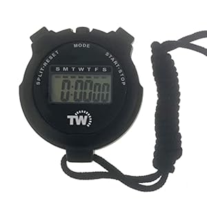 Digital Stopwatch Timer Lap Split Sports Stopwatch with Clock Calendar Alarm, Large Display Stopwatch Ideal for Sports Coaches Swimming Running Training Black