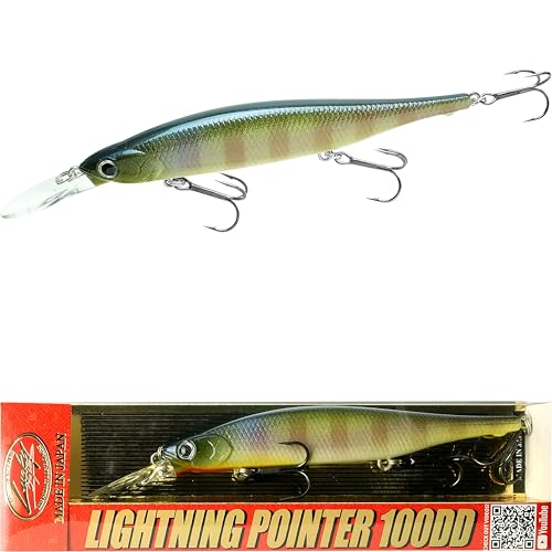 LUCKY CRAFT Lightning Pointer 100DD Fishing Lures, 4" Length Deep Diving Jerkbait, 7ft Suspended Depth Hard Bait, Trout and Bass Fishing Gear, 269 BE Gill