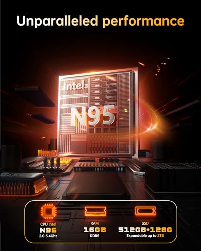 jumper Laptop 17,6 Zoll, N95 CPU, Office 365, 16GB RAM 512GB SSD + 128GB eMMC, 100% sRGB FHD Display, QWERTY Leuchtende Tastatur, mit Deutscher Tastaturfolie, 7000mAh, WiFi-6, Notebook für Studenten. – Bild 4