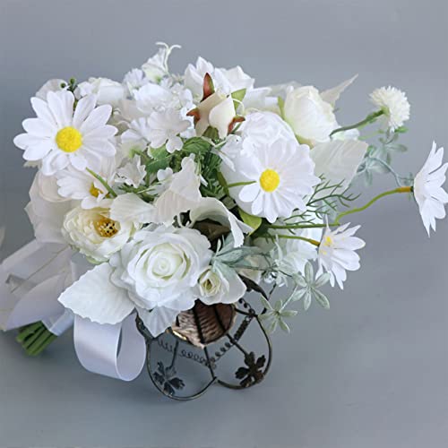 Ramos de flores artificiales para damas de honor y bodas 7