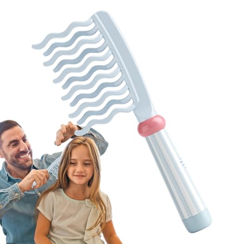 Huayeex Peine De Dientes Anchos - Cepillo Peinado Dientes Anchos Rizos | Herramientas de Estilismo Capilar con Mango, Cepillo de Ondas de Doble para Niñas y Mujeres