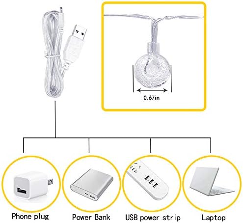 Fairy Lights Battery Powered,59Ft 100 LED Globe String Lights with Remote, USB Fairy Lights for Bedroom, Indoor Outdoor Christmas Lights for Balcony Patio, Gazebo, Party and Wedding Decor(Cool White)