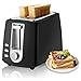 Produktbild CUSIBOX Toaster, 2-Scheiben Mini Retro-Toaster 750W mit 6 Bräunungsstufen, Auftauen, Aufwärmen & Abbrechen Funktionen, BPA frei (Schwarz)