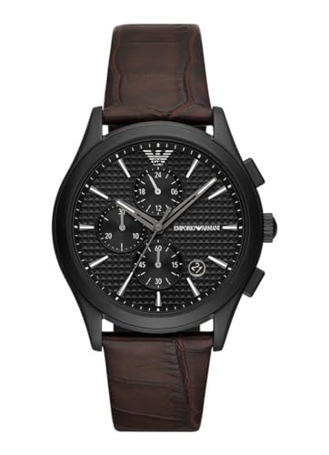 Preisvergleich Produktbild Emporio Armani Herrenuhr Chronograph Edelstahl schwarz, AR11549