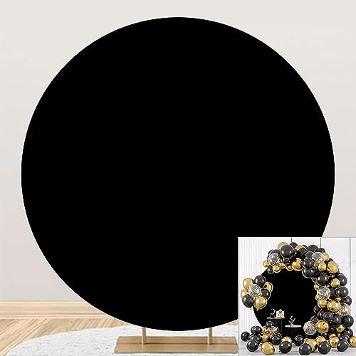 SDOTPMT Diameter 5ft Pure Black Round Cover, Abstract Solid Color Circle Backdrop, Adults art Portrait Photo Photography
