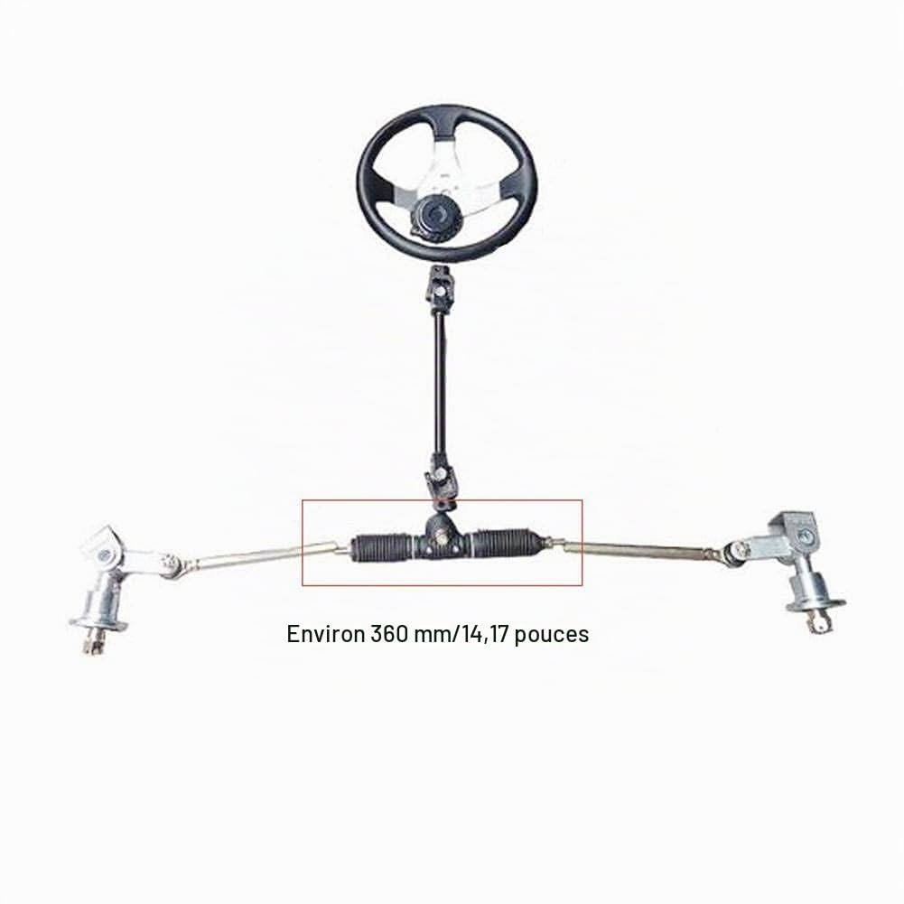 Kit de Direction Assistée 360mm pour Kart Cross Buggy ATV UTV, Arbre de Direction en Acier Inoxydable, Remplacement DIY pour Véhicule Tout-Terrain Chine