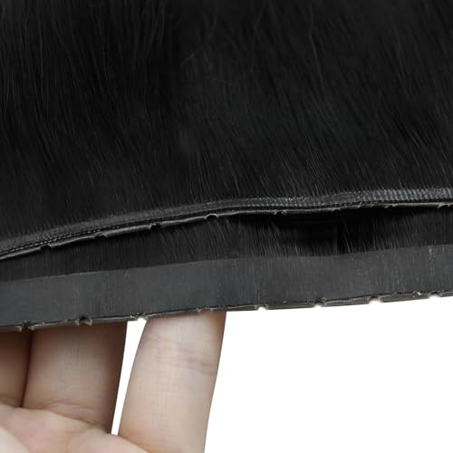 Image of Full Shine Butterfly Weft Hair Extensions Human Hair 26 Inch 100G Off Black | Everyday Long Volume, Double Sided PU Hole Weft, Micro Bead Wear for Women, Natural Styling, Seamless Fit Solution